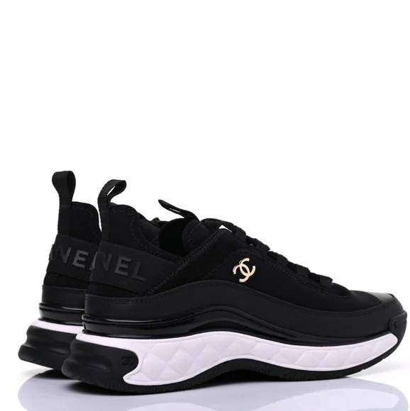 BNIB NWT AUTHENTIC CHANEL SUEDE VELVET Calfskin CC TRAINERS SNEAKERS Size 41 1/2 - Picture 3 of 17
